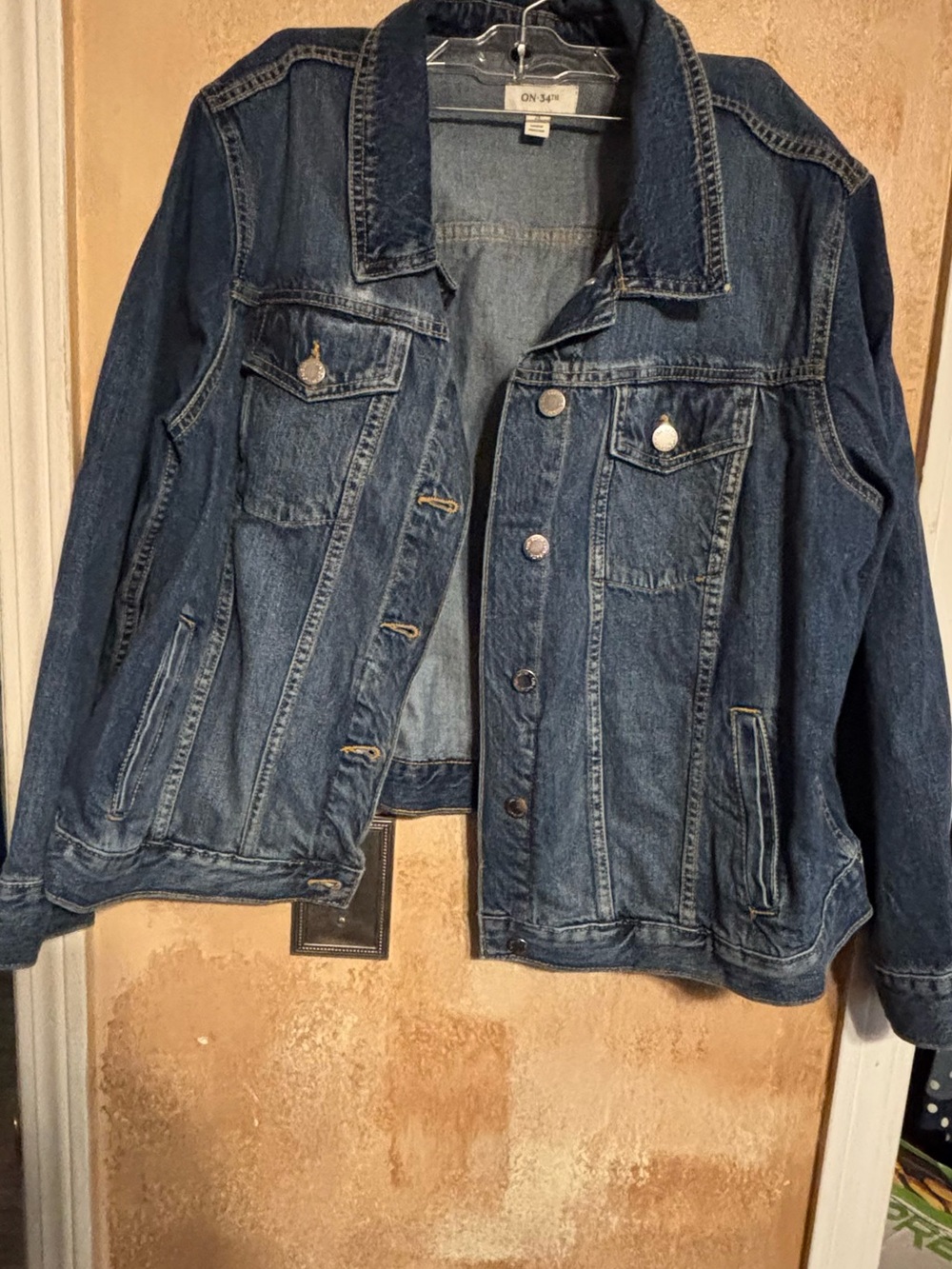 On 34th plus Women's Dark Blue Denim Jacket 2X